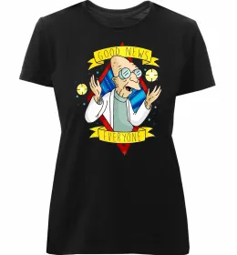 Женская премиум футболка Good news everyone Черный фото