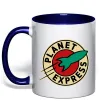 Чашка с цветной ручкой Planet Express logo Глубокий темно-синий фото
