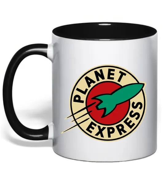 Чашка с цветной ручкой Planet Express logo Черный фото