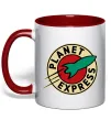 Чашка с цветной ручкой Planet Express logo Красный фото