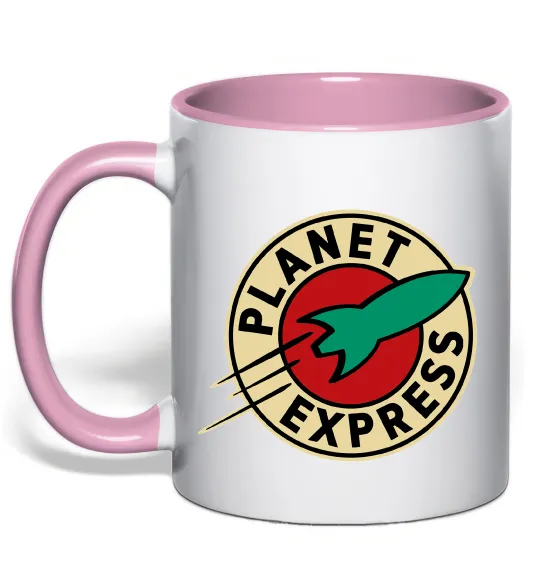 Чашка с цветной ручкой Planet Express logo Нежно розовый фото