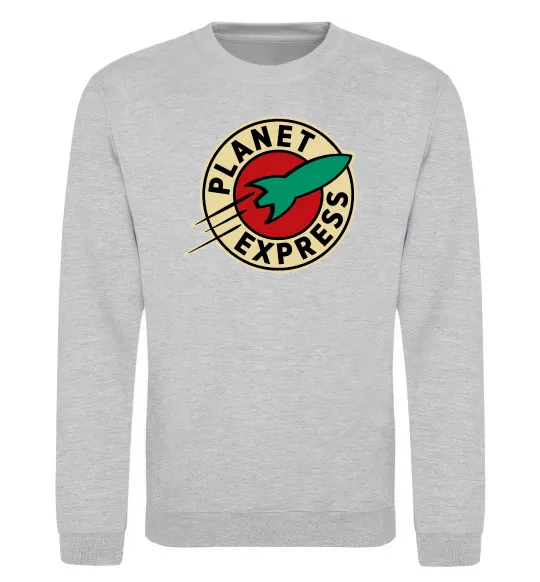 Свитшот Planet Express logo Серый меланж фото