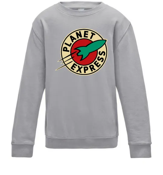 Детский Свитшот Planet Express logo Серый меланж фото