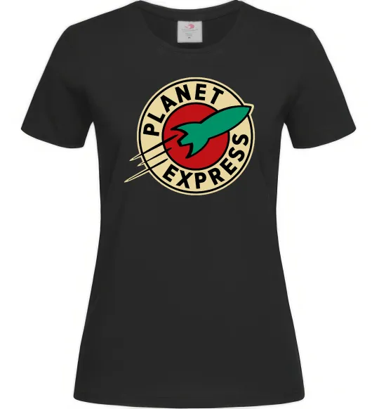 Женская футболка Planet Express logo Черный фото