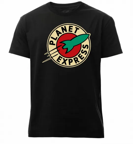 Мужская премиум футболка Planet Express logo Черный фото
