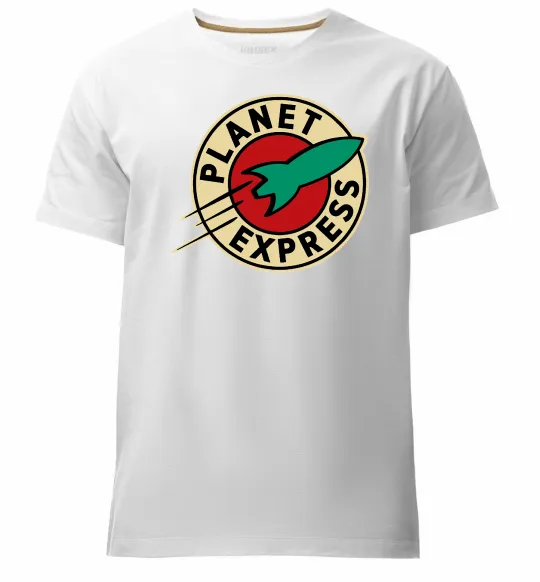 Мужская премиум футболка Planet Express logo Белый фото