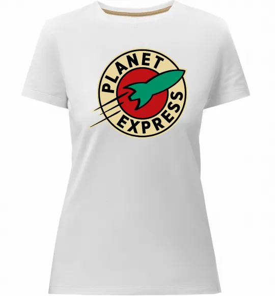 Женская премиум футболка Planet Express logo Белый фото