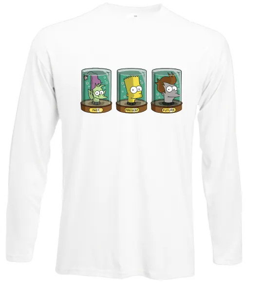 Лонгслів Past Present Future Cartoon Білий фото