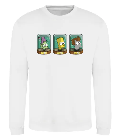 Світшот Past Present Future Cartoon Білий фото