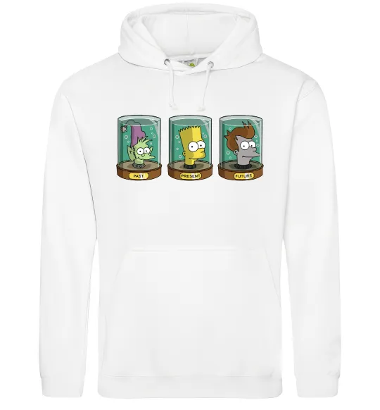 Чоловіча толстовка (худі) Past Present Future Cartoon Білий фото