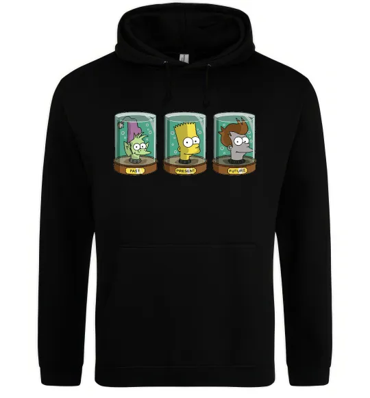 Жіноча толстовка (худі) Past Present Future Cartoon Чорний фото