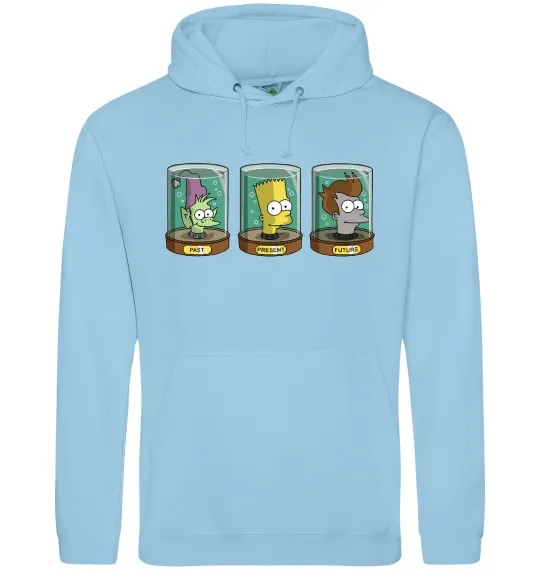 Жіноча толстовка (худі) Past Present Future Cartoon Блакитний фото