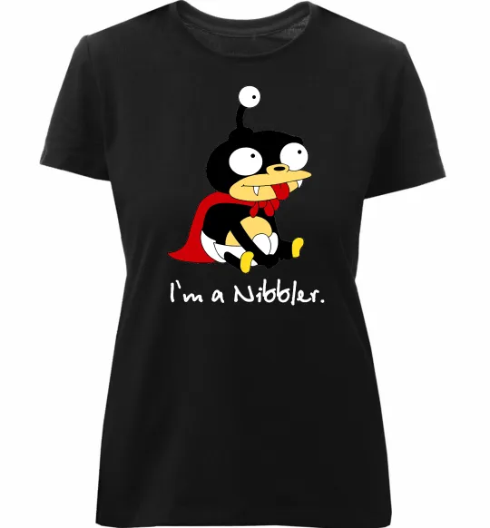 Женская премиум футболка Nibbler Черный фото