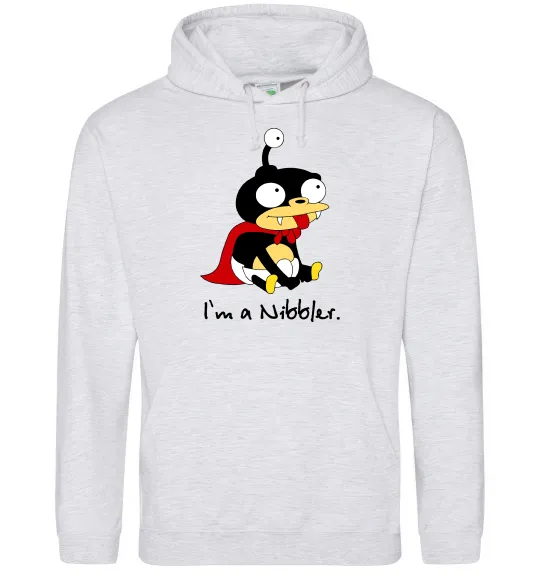 Мужская толстовка (худи) Nibbler Серый меланж фото