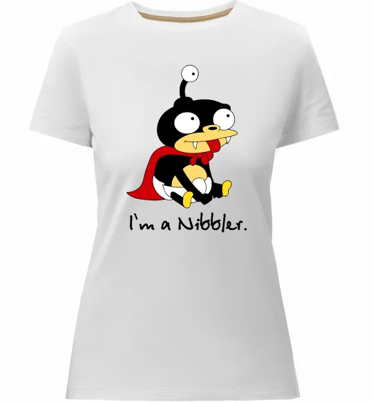 Женская премиум футболка Nibbler Белый фото