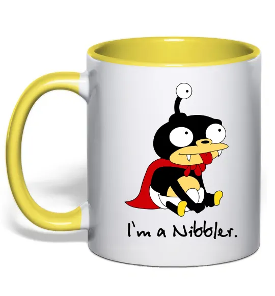 Чашка с цветной ручкой Nibbler Лимонный фото