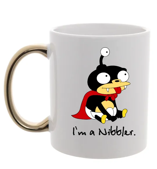 Чашка с цветной ручкой Nibbler Золото фото