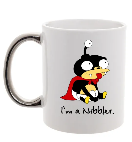 Чашка с цветной ручкой Nibbler Серебро фото