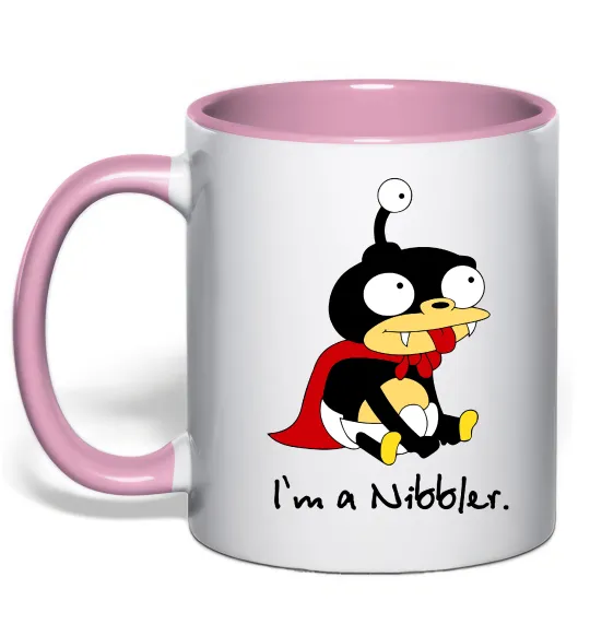 Чашка с цветной ручкой Nibbler Нежно розовый фото