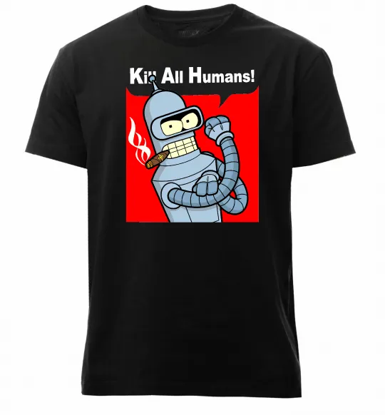 Чоловіча преміум футболка Bender Kill human Чорний фото