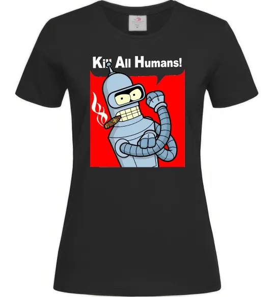 Жіноча футболка Bender Kill human Чорний фото
