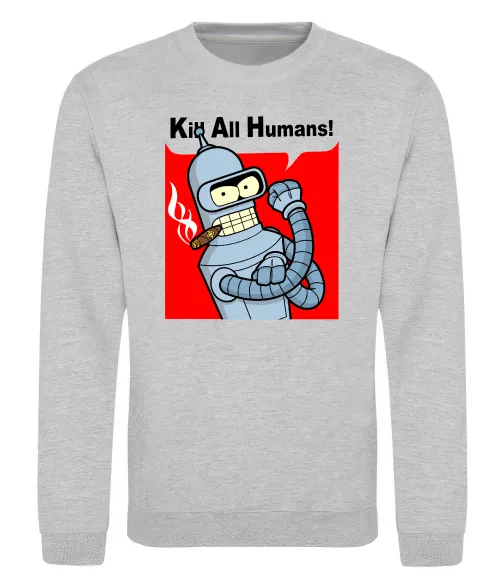 Світшот Bender Kill human Сірий меланж фото