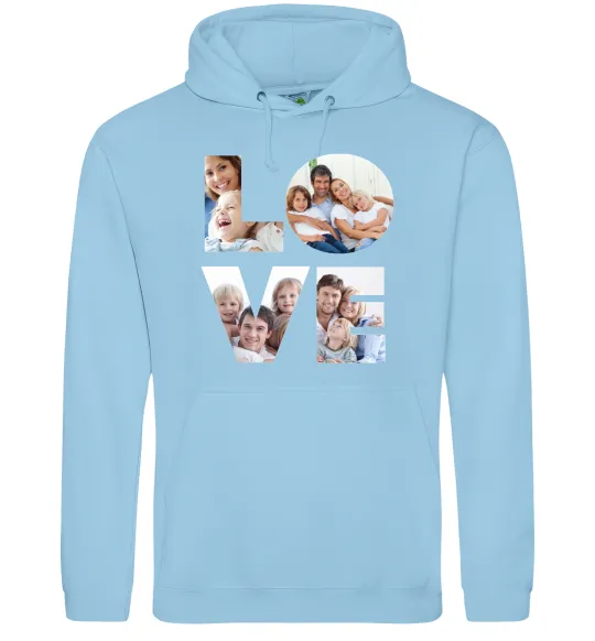 Чоловіча толстовка (худі) Love фото Блакитний фото