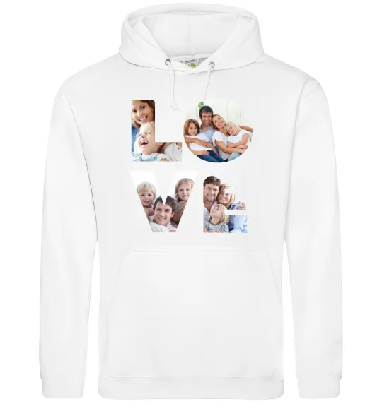 Женская толстовка (худи) Love фото Белый фото