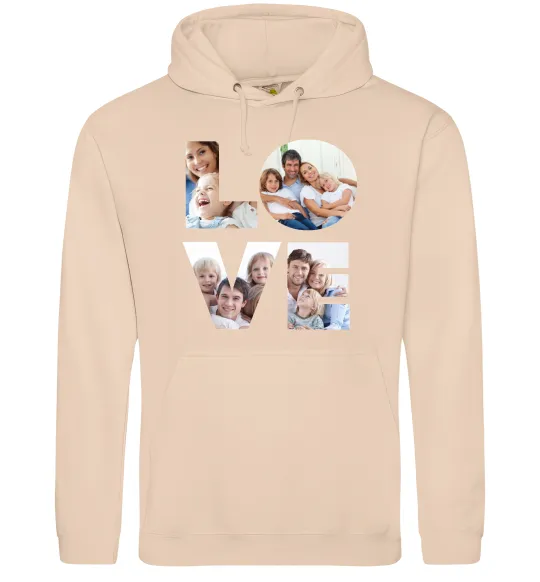 Женская толстовка (худи) Love фото Песочный фото