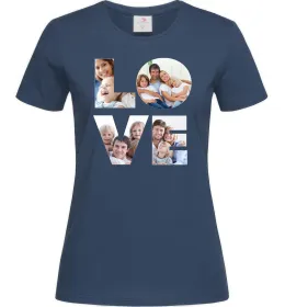 Жіноча футболка Love фото Темно-синій фото