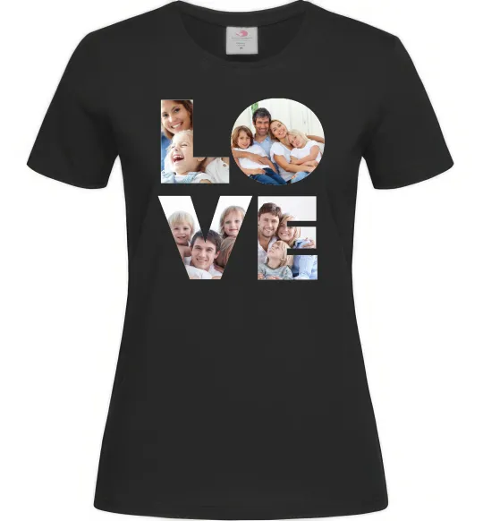 Женская футболка Love фото Черный фото