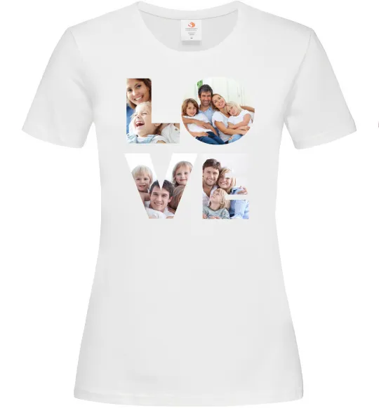Женская футболка Love фото Белый фото