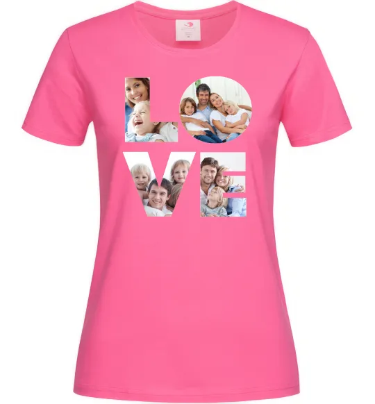 Женская футболка Love фото Ярко-розовый фото