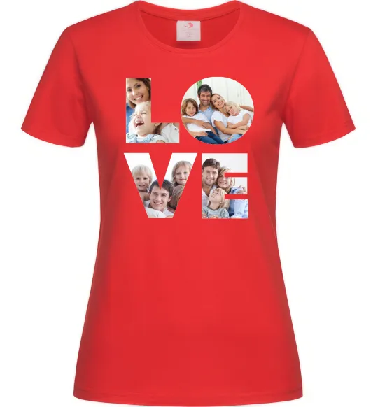 Женская футболка Love фото Красный фото