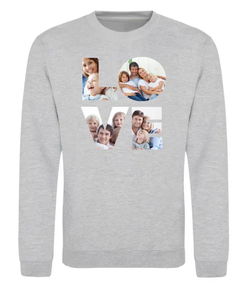 Світшот Love фото Сірий меланж фото