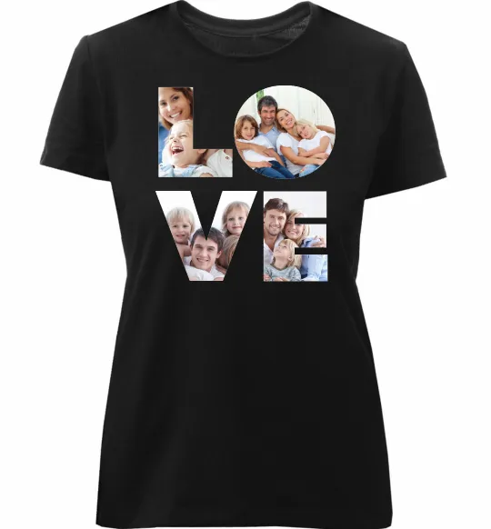 Жіноча преміум футболка Love фото Чорний фото