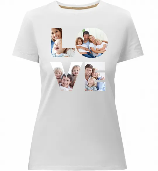 Жіноча преміум футболка Love фото Білий фото