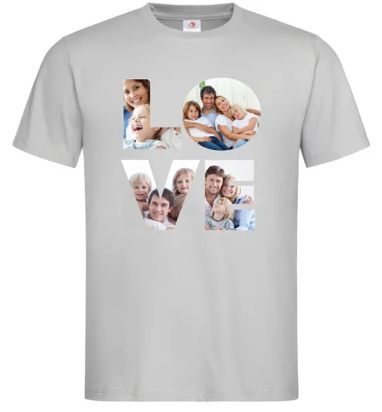 Чоловіча футболка Love фото Сірий фото