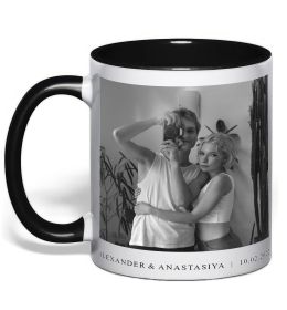 Чашка с цветной ручкой Фото з підписом та датою