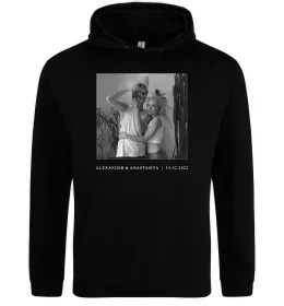Чоловіча толстовка (худі) Фото з підписом та датою Чорний фото