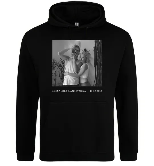 Женская толстовка (худи) Фото з підписом та датою Черный фото