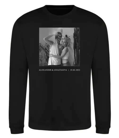 Світшот Фото з підписом та датою Чорний фото