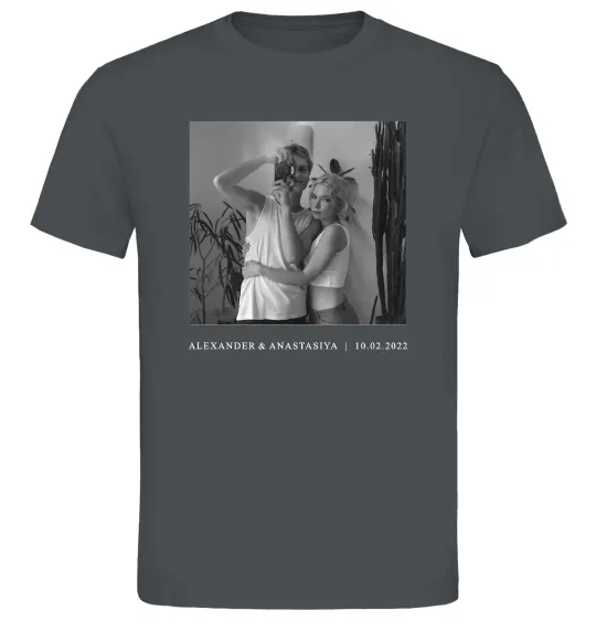 Чоловіча футболка Фото з підписом та датою Графіт фото