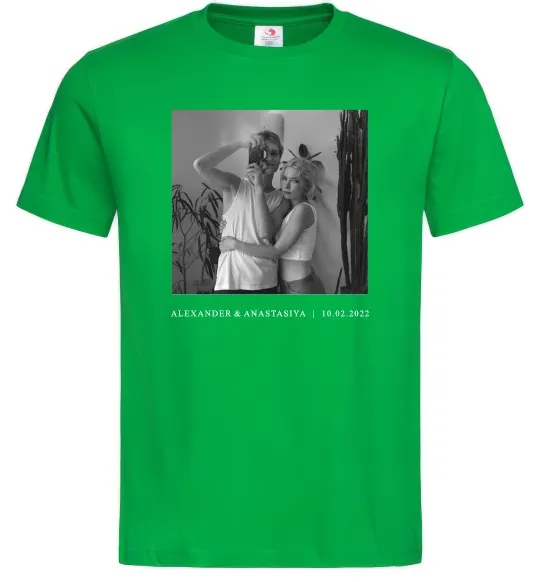 Чоловіча футболка Фото з підписом та датою Зелений фото