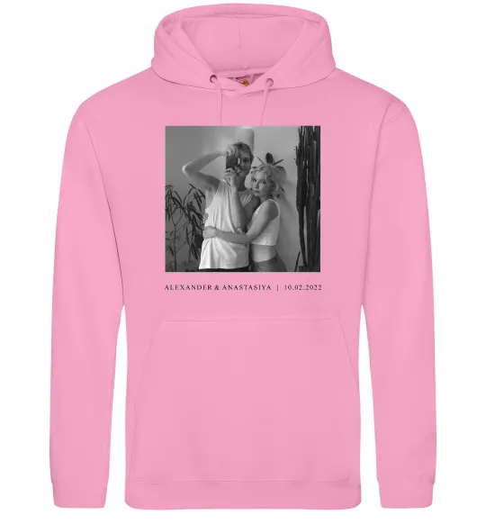 Чоловіча толстовка (худі) Фото з підписом та датою Рожевий фото