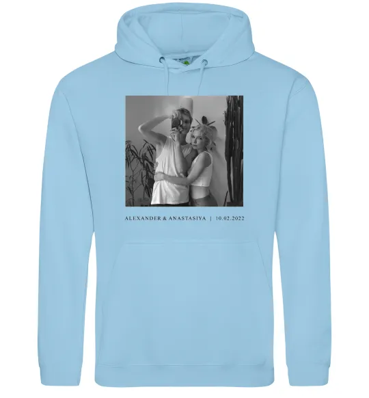 Женская толстовка (худи) Фото з підписом та датою Голубой фото