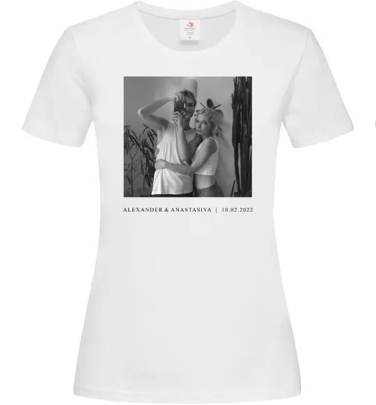 Жіноча футболка Фото з підписом та датою Білий фото