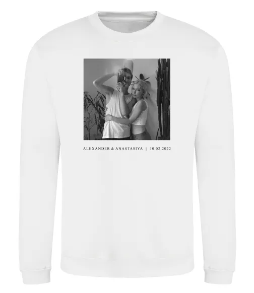 Світшот Фото з підписом та датою Білий фото