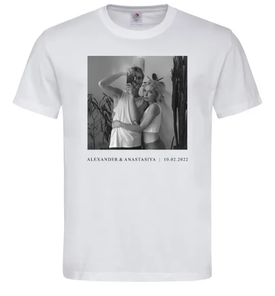 Чоловіча футболка Фото з підписом та датою Білий фото