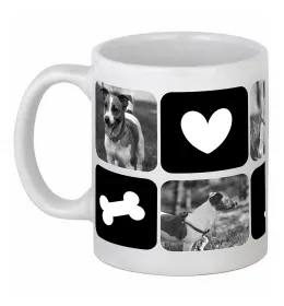 Чашка керамическая Фото тварин з символами Белый фото